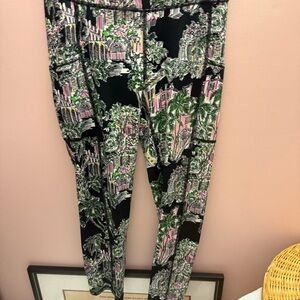 Lilly Pulitzer Luxletic Pants with Vibrant Green and Black Pattern